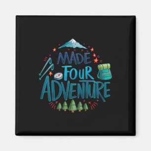 Kids Made Four Adventure 4th Birthday Party Campin Magnet