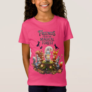 Kids Magical Forest Cute Animals T-Shirt