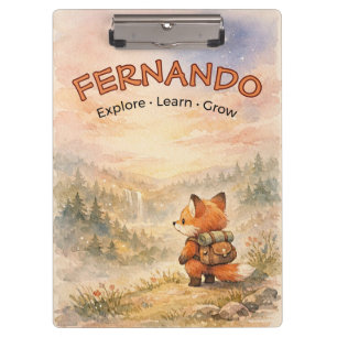 KId's Magical Forest Woodland Fox School Clipboard