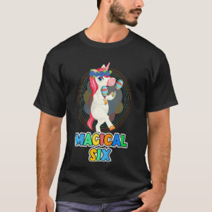 Kids Magical Six Girls 6th Birthday Unicorn 6 Year T-Shirt