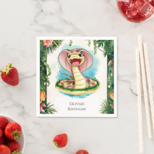 Kids Magical Snake Birthday Napkin