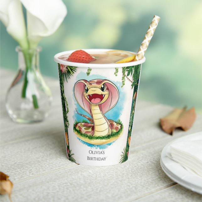 Kids Magical Snake Birthday Paper Cups (Insitu)