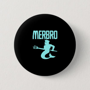 Kids Majestic Merbro Swimming Merman Design 6 Cm Round Badge