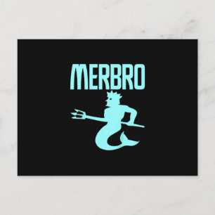 Kids Majestic Merbro Swimming Merman Design Postcard