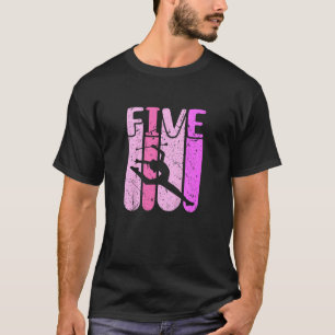 Kids Majorette Girl 5th Birthday Baton Twirling T-Shirt