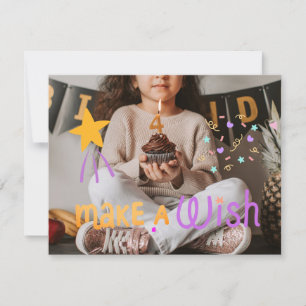 Kids Make A Wish 4th Photo Birthday Card