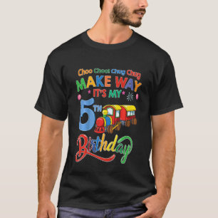 Kids Make Way It's My 5th Birthday Train Birthday T-Shirt