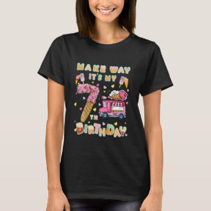 Kids Make way it's my 7th birthday ice cream birth T-Shirt