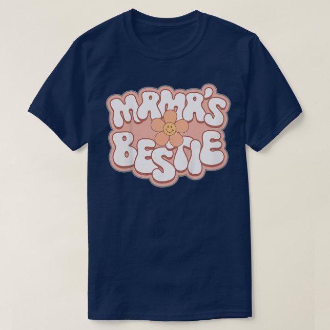 Kids Mama's Bestie Retro Style Groovy Baby Girl Mo T-Shirt (Design Front)