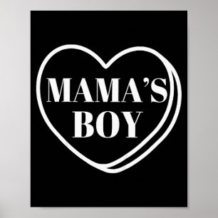 Kids Mamas Boy Toddler Heart Valentines Day Baby F Poster