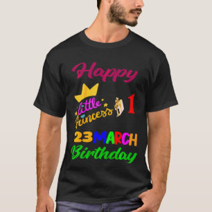Kids March Girls Birthday 23 March 1st Anniversary T-Shirt