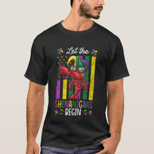 Kids Mardi Gras Costume Dab Crawfish Shenanigans B T-Shirt
