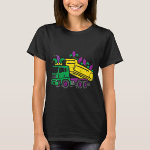 Kids Mardi Gras Dump Truck Cute Construction Boys  T-Shirt