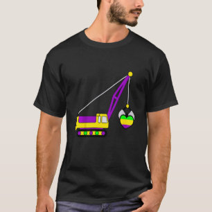 Kids Mardi Gras Heart Crane Lifting Carnival Masqu T-Shirt