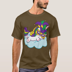 Kids Mardi Gras Unicorn Cute Jester Carnival Masqu T-Shirt