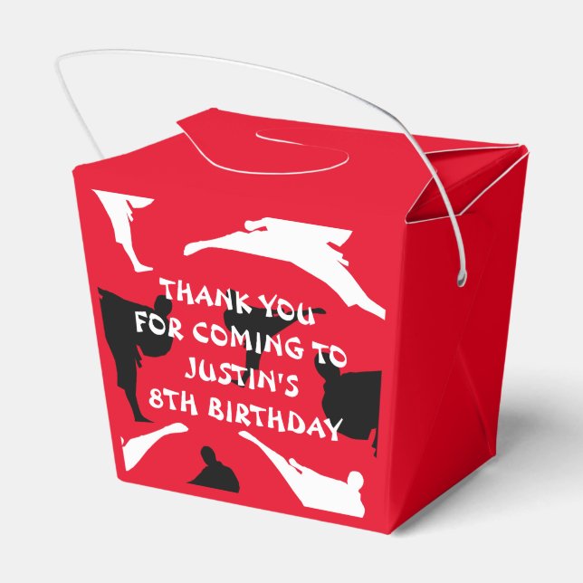 Kid's martial arts karate Birthday party favour bo Box (Back Side)