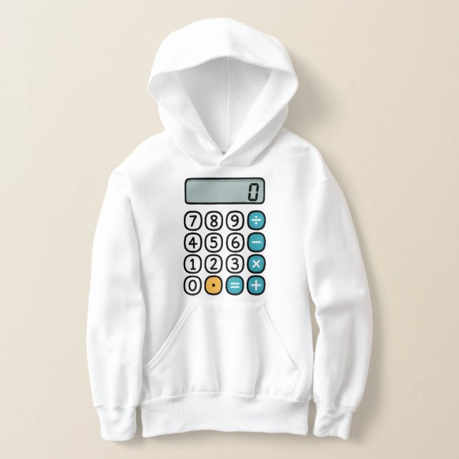Kids Maths Calculator Hoodie for Primary School (Laydown)