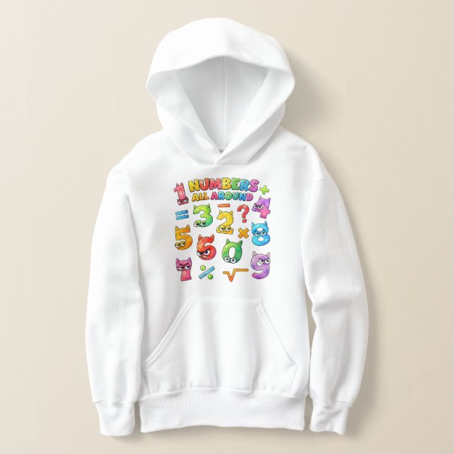 Kids Maths Numbers Hoodie | Number Day UK (Laydown)