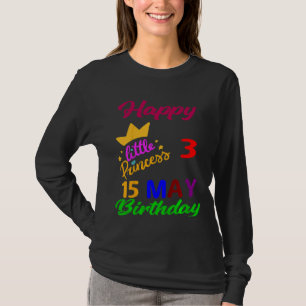 Kids May Girls Birthday 15 May 3rd Anniversary T-Shirt
