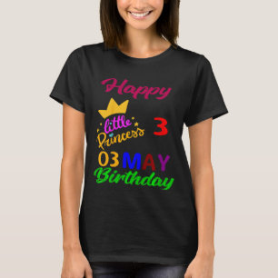Kids May Girls Birthday 3 May 3rd Anniversary T-Shirt