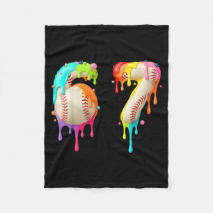 Kids Meme 67 Number Six 6 Seven 7 Ice Cream Drips  Fleece Blanket