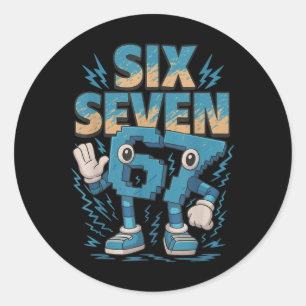 Kids Meme 67 Six Seven 6 7 Italian Brainrot Classic Round Sticker