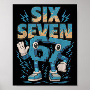 Kids Meme 67 Six Seven 6 7 Italian Brainrot  Poster