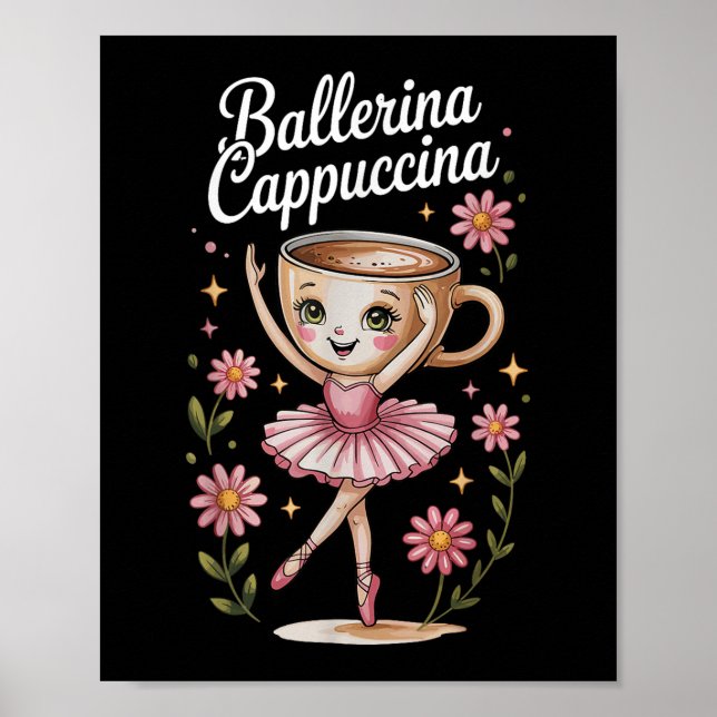 Kids Meme Italian Brainrot Ballerina Cappuccina T- Poster (Front)