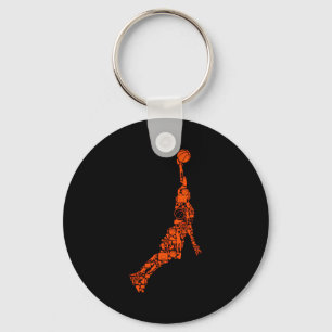 Kids Men Basketball Player Coach Key Ring