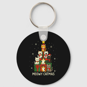 Kids Men Women Meowy Catmas Funny Christmas Cats C Key Ring