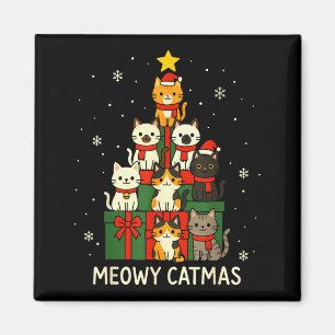Kids Men Women Meowy Catmas Funny Christmas Cats C Magnet