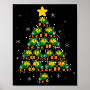 Kids Men Women Tractor Christmas Tree Farmer Xmas Poster