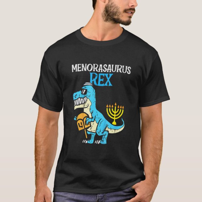 Kids Menorasaurus Rex Jew Dino Trex Toddler Boys H T-Shirt (Front)