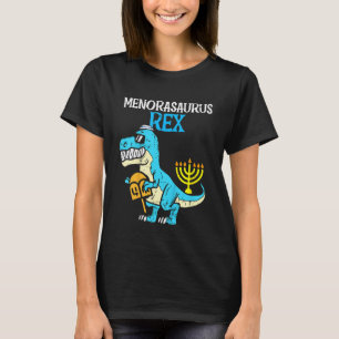 Kids Menorasaurus Rex Jew Dino Trex Toddler Boys H T-Shirt