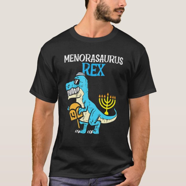 Kids Menorasaurus Rex Jew Dino Trex Toddler Boys H T-Shirt (Front)