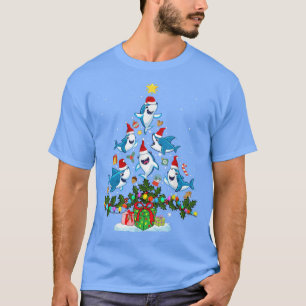 Kids Mens Womens Santa Claus Riding Shark Christma T-Shirt