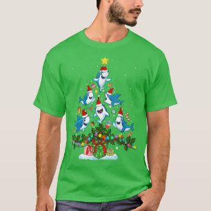 Kids Mens Womens Santa Claus Riding Shark Christma T-Shirt