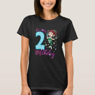 Kids Mermaid 2nd Birthday Girl Two 2 Years Old 1 T-Shirt