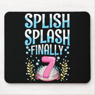 Kids Mermaid 7th Birthday Quote For A 7 Years Old Mouse Mat