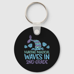 Kids Mermaid Magical Waves 2nd Grade Second First Key Ring