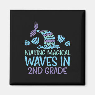 Kids Mermaid Magical Waves 2nd Grade Second First Magnet