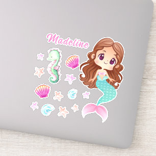 Kid's Mermaid Personalised set Sticker