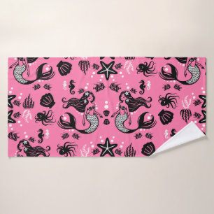 Kids Mermaid Pink Bath Towel