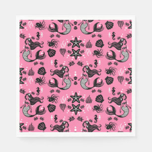 Kids Mermaid Pink Napkin