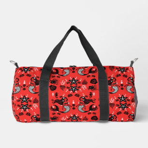 Kids Mermaid Red Pink Duffle Bag