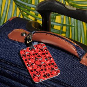 Kids Mermaid Red Pink Luggage Tag
