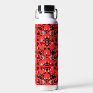 Kids Mermaid Red Pink Water Bottle