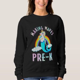 Kids Mermaid Unicorn Pre K Back To School Student Sweatshirt