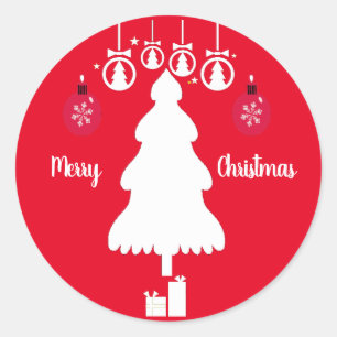  Kid's Merry Christmas Red Party Crafts  Classic Round Sticker