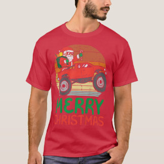 Kids Merry Christmas Santa Monster Truck Xmas PJ T T-Shirt